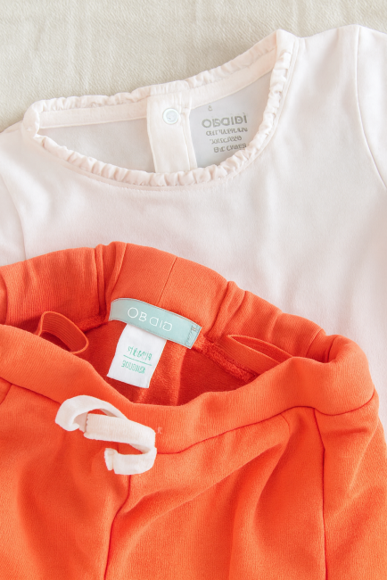 Détail des étiquettes OBAÏBI – vêtements bébé 12 mois seconde main, taille 74 cm