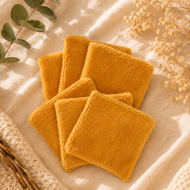 Lingettes démaquillantes lavables en fibre de bambou douce et absorbante