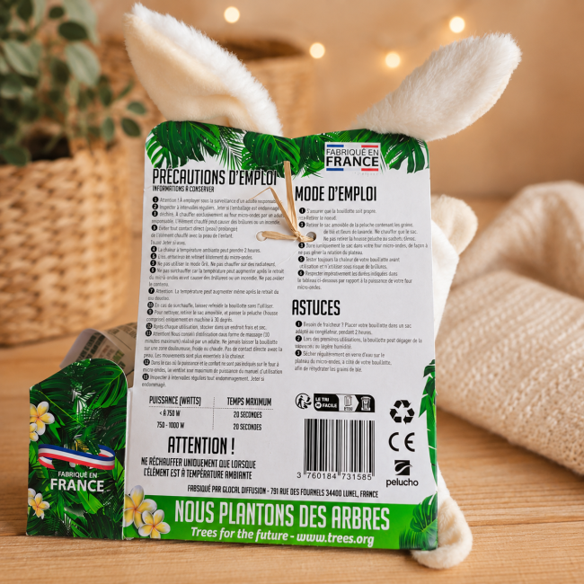 Notice d'utilisation du doudou bouillotte Pelucho avec conseils d'utilisation