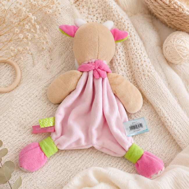 Dos du doudou vache Baby Nat’ rose