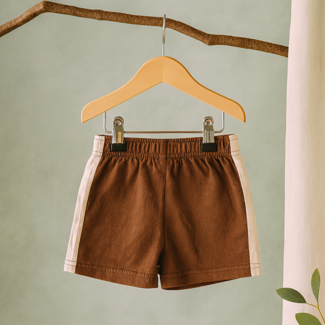 Short Zara 104 cm vue arrière Short enfant Zara marron et blanc 4 ans 104 cm vue arrière