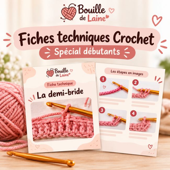 Fiches techniques crochet pour débutants illustrées – Bouille de Laine