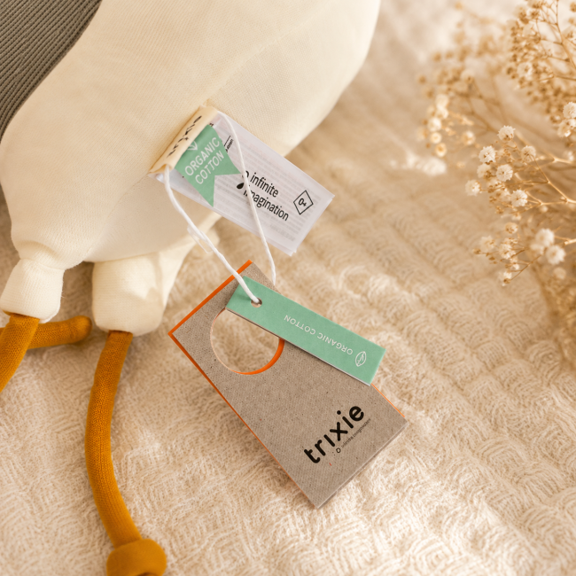 Étiquettes d'origine du cygne Trixie en coton biologique