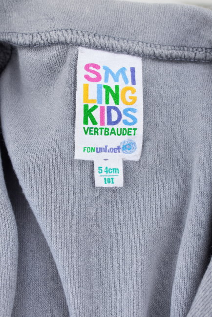 Étiquette de taille pour vêtement bébé, indications multilingues, 54 cm / 1 mois