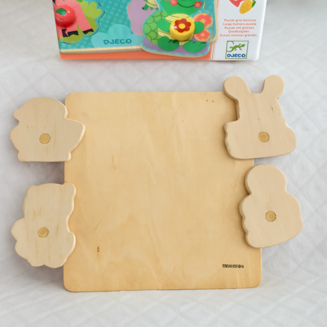 Puzzle en bois DJECO – pièces animaux détachées – seconde main