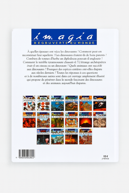 Dos du livre éducatif sur les dinosaures – Imagia Découverte du Monde – Édition Fleurus – Occasion Résumé du livre