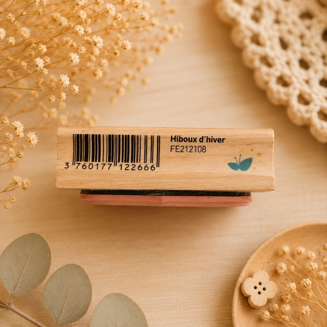 Tampon en bois Florilèges Design Hiboux d’hiver référence FE212108