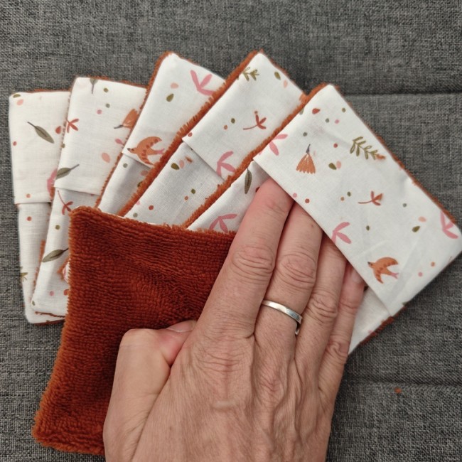 Lot de lingettes lavables artisanales pour bébé et maman en fibre de bambou