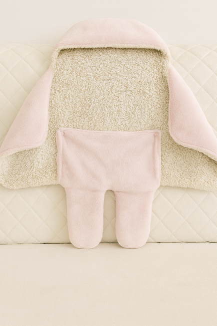 Combinaison bébé rose avec intérieur crème – accessoire seconde main douillet