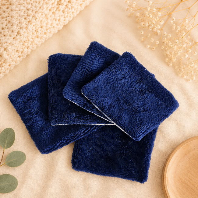 Lingettes démaquillantes lavables en bambou marine – douceur et absorption Lingettes démaquillantes lavables en fibre de bambou marine douce et absorbante
