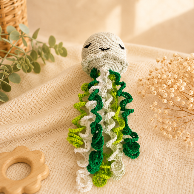 Tentacules en spirale pieuvre au crochet Tentacules en spirale verts blancs et vert clair de la pieuvre au crochet