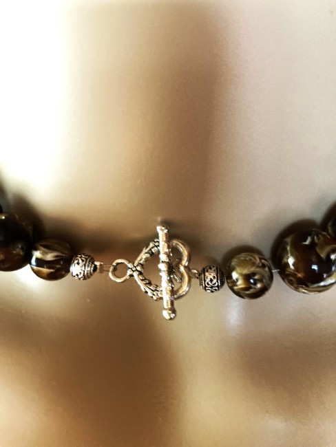 Ambre brun/blanc très marbré et ambre blanc collier long 56 cm, perles de 12mm Bijou femme, collier ambre, bracelet ambre, boucles oreilles ambre, collier femme, Ambre Bijoux marie c