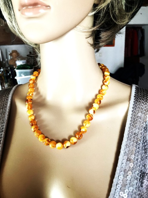 Bijou ambre, collier femme, bijoux gemme, collier ambre, ambre véritable, collier perle en ambre, collier ambre, ambre marbrée jaune orangé bijou femme bijou femme