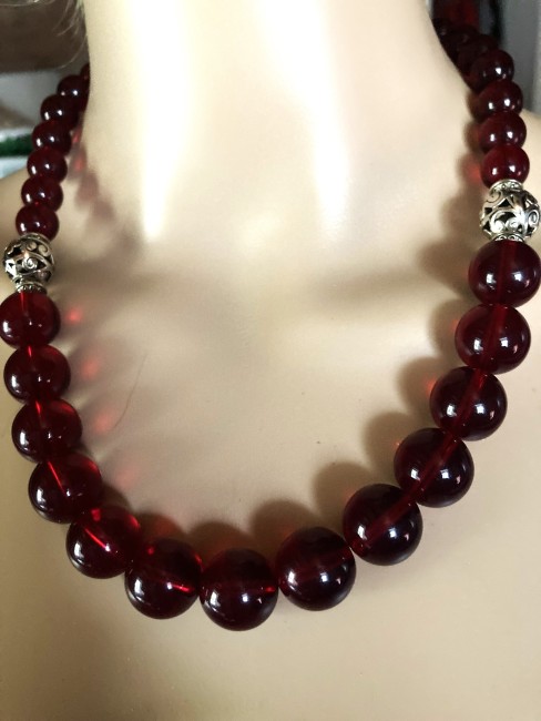 Ambre brun rouge collier 54 cm perles de 16mm et perles de 12mm bijou femme, collier femme, bracelet , boucles oreilles,  Ambre Bijoux marie c