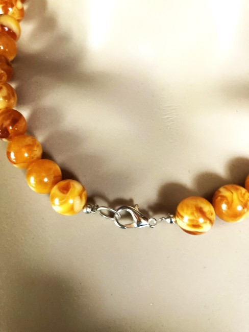 Bijou ambre, collier femme, bijoux gemme, collier ambre, ambre véritable, collier perle en ambre, collier ambre, ambre marbrée jaune orangé bijou femme bijou femme