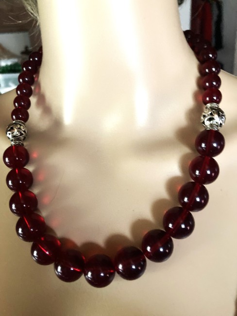 Ambre brun rouge collier 54 cm perles de 16mm et perles de 12mm bijou femme, collier femme, bracelet , boucles oreilles,  Ambre Bijoux marie c