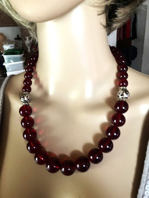 Ambre brun rouge collier 54 cm perles de 16mm et perles de 12mm bijou femme, collier femme, bracelet , boucles oreilles,  Ambre Bijoux marie c