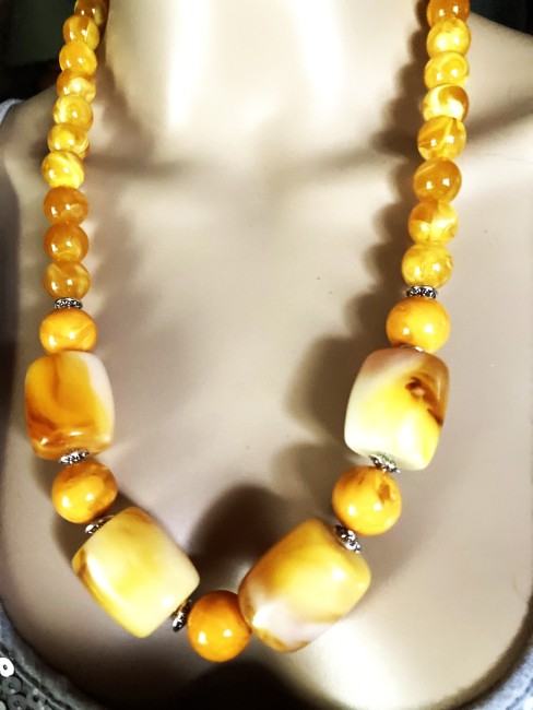 Ambre jaune miel superbe collier/sautoir 63 cm base très grosses perles 25/20mm et perles de 12mm  bijou femme, bracelet ambre, boucles d'oreilles ambre, bijou ambre, collier femme, ambre bijoux marie c