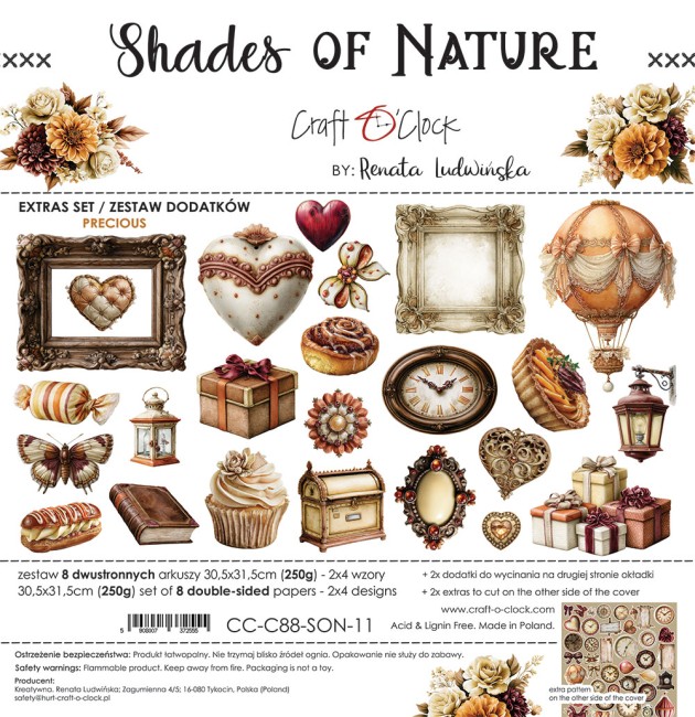 CC-C88-SON-13_01 Découpes scrapbooking Shades of Nature Mix Craft o Clock - planche 1