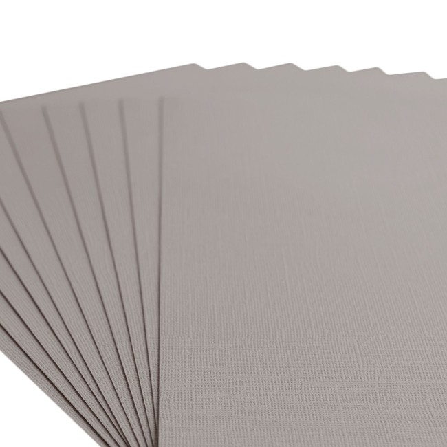 Gros plan sur le grain toilé du cardstock Florence A4 Tin 084