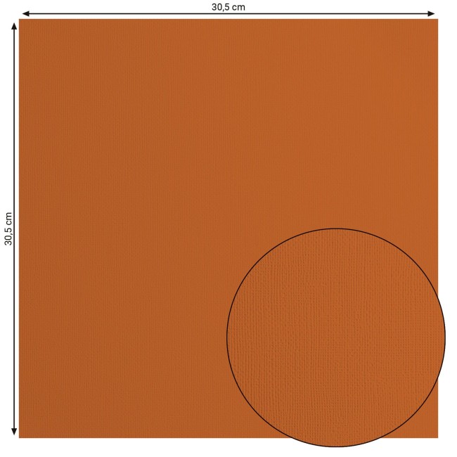 Cardstock texturé Florence Fox 091, format 30,5 x 30,5 cm et gros plan sur le grain toilé