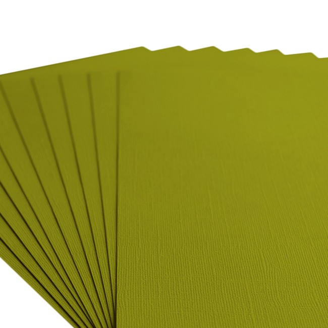 Gros plan sur le grain toilé du cardstock Florence A4 Fern 072