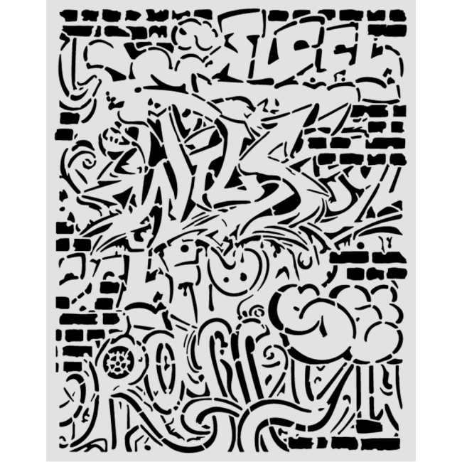 Pochoir épais cm. 20X25 Furry Friends 2 graffiti pattern Stamperia