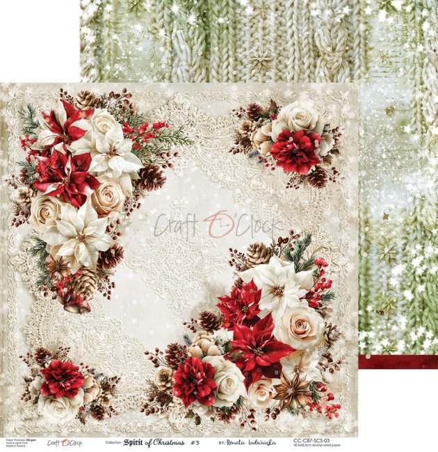Papier scrapbooking Spirit of Christmas 30,5x30,5 cm Craft o Clock - planche 3