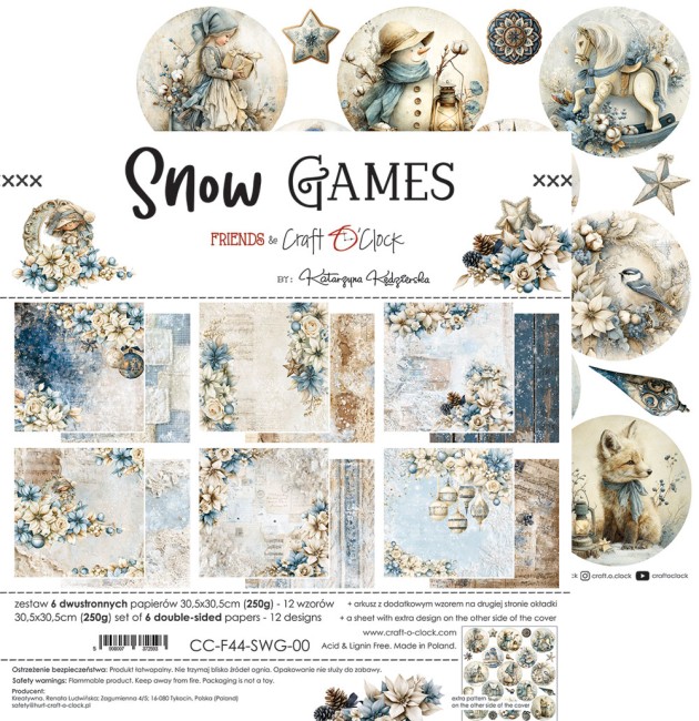 Papier scrapbooking Snow Games 30,5x30,5 cm Craft o Clock - planche 7