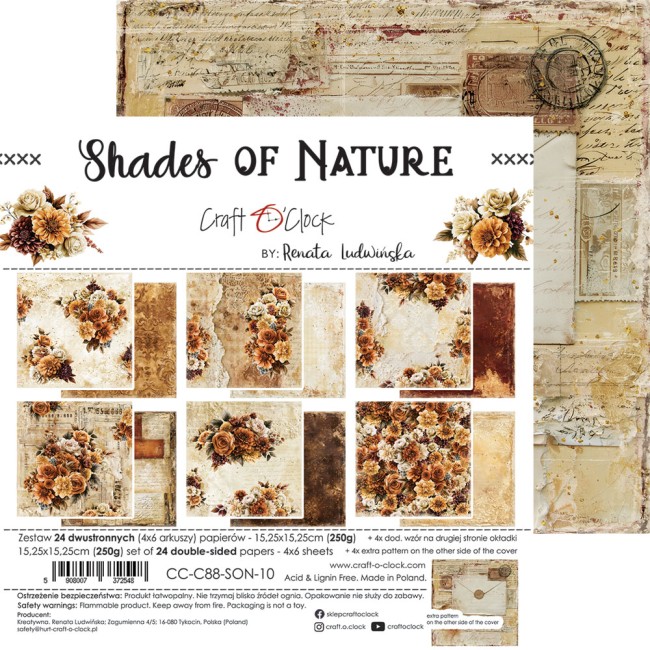 Papier scrapbooking Shades of Nature 15,2x15,2 cm Craft o Clock - planche 7