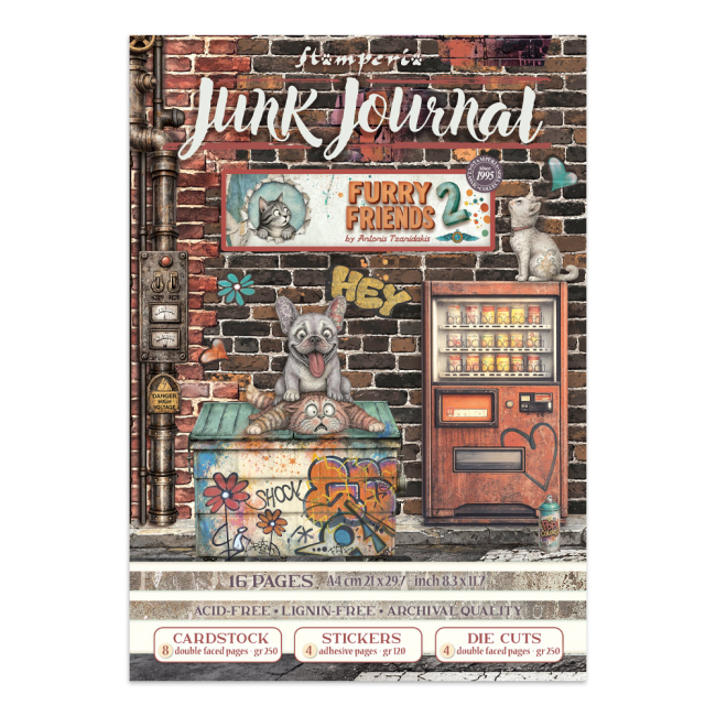 Junk journal stickers, cut-outs, backgrounds - Furry Friends 2 Stamperia