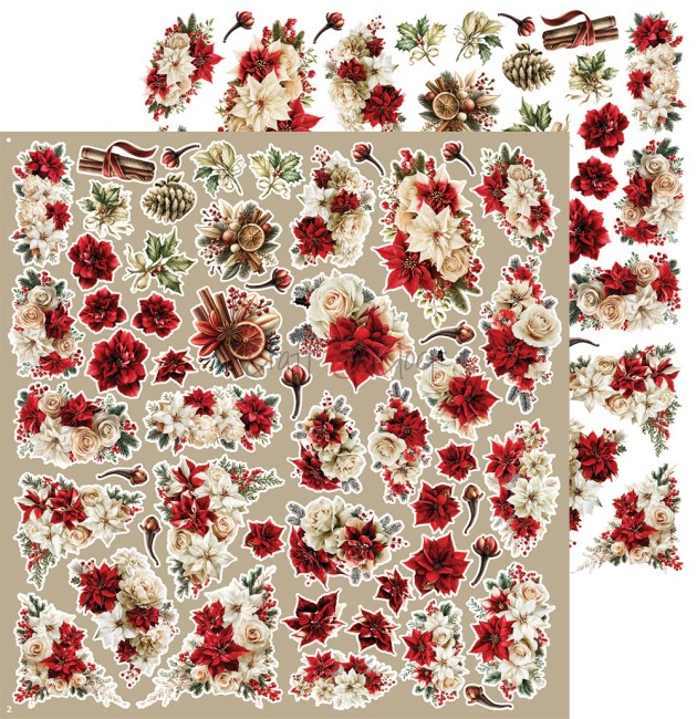CC-C87-SCS-14_02 Découpes fleurs scrapbooking Spirit of Christmas Craft o Clock - planche 2