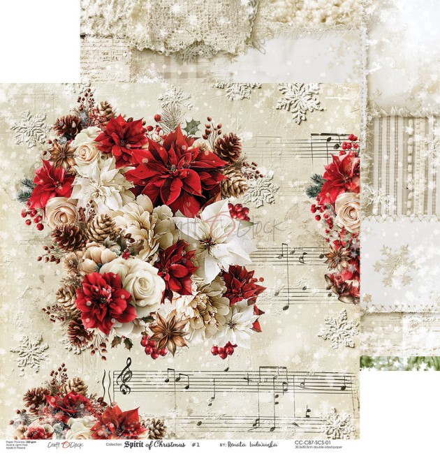 Papier scrapbooking Spirit of Christmas 30,5x30,5 cm Craft o Clock - planche 1