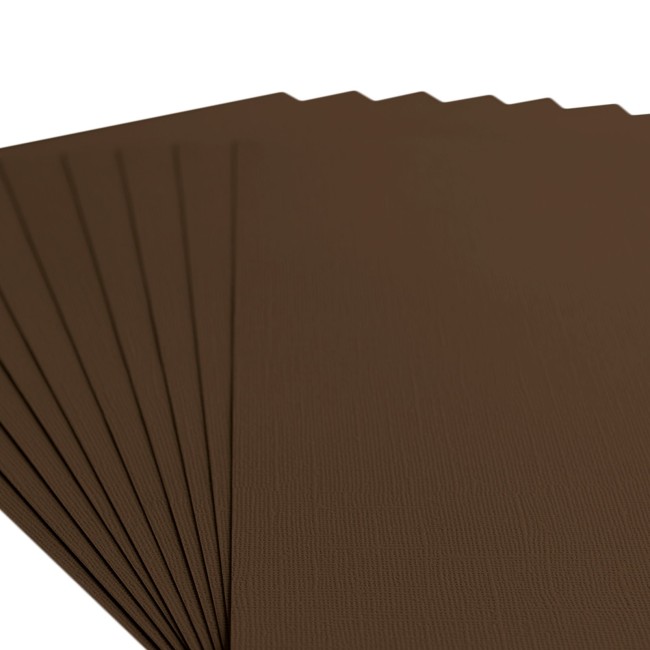 Gros plan sur le grain toilé du cardstock Florence A4 Hazelnut 093