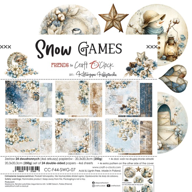 Papier scrapbooking Snow Games 20,3x20,3 cm Craft o Clock - planche 7