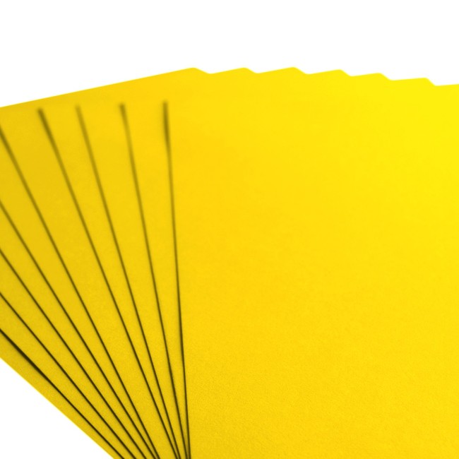 Florence • Cardstock lisse A4 Lemon Yellow 005 — les 10 feuilles Éventail de feuilles de cardstock lisse Florence A4 Lemon Yellow 005