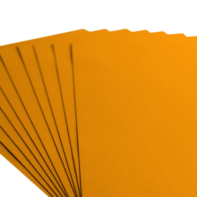 Florence • Cardstock lisse A4 Mango 010 — les 10 feuilles Éventail de feuilles de cardstock lisse Florence A4 Mango 010