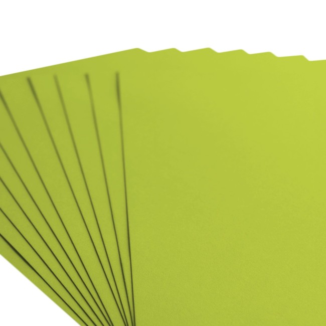 Florence • Cardstock lisse A4 Lime 068 — les 10 feuilles Éventail de feuilles de cardstock lisse Florence A4 Lime 068