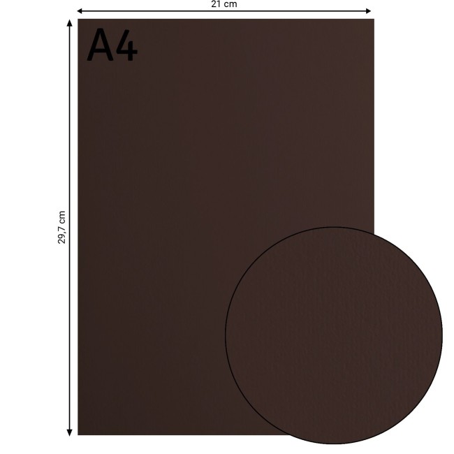 Cardstock lisse Florence A4 Bear 094, format 21 x 29,7 cm et gros plan sur la surface lisse