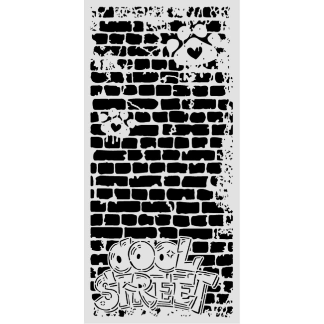 Pochoir épais cm. 12X25 Furry Friends 2 Cool Street bricks pattern Stamperia