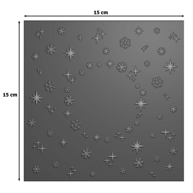 Vaessen Creative 3D Classeur de Gaufrage Neige et Étoiles 15x15cm 3625-0604 vue 3