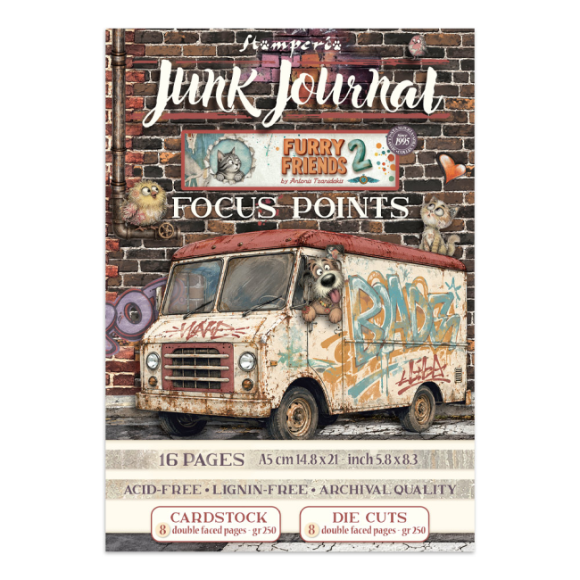 Junk journal Focus Points for Art and Craft A5 - Furry Friends 2 Stamperia