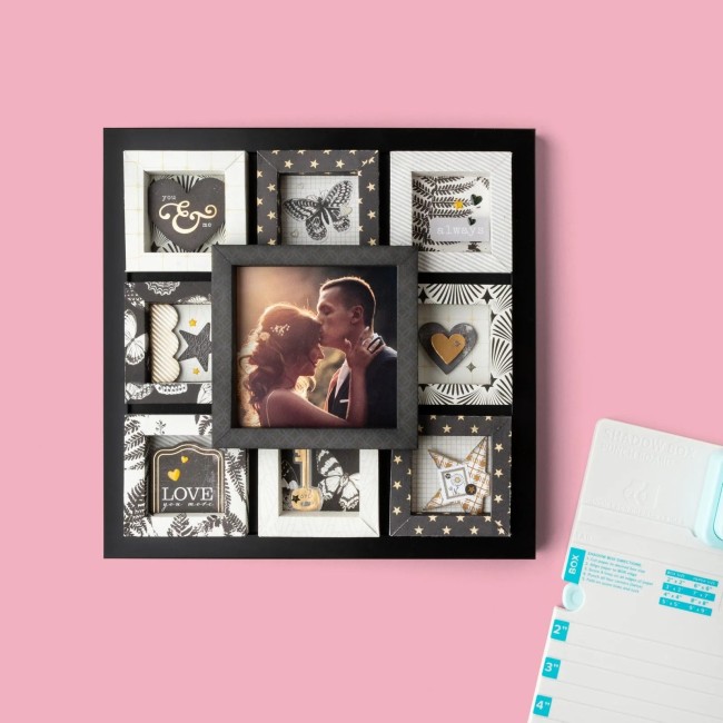 Cadre shadow box en papier réalisé avec la planche We R Makers