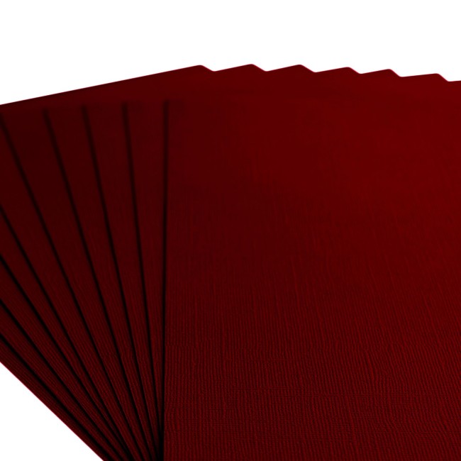 Gros plan sur le grain toilé du cardstock Florence A4 Ruby 031
