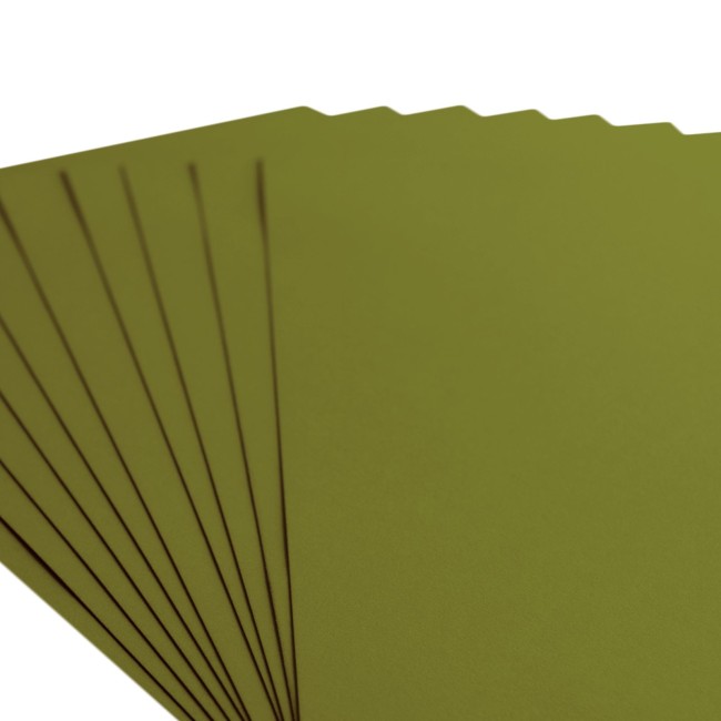 Éventail de feuilles de cardstock lisse Florence A4 Olive 073