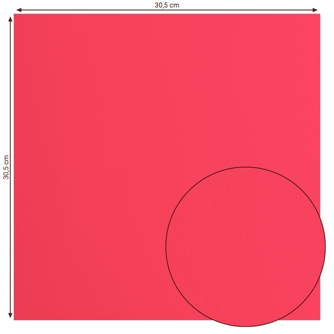 Cardstock lisse Florence Kiss 028, format 30,5 x 30,5 cm et gros plan sur la surface lisse