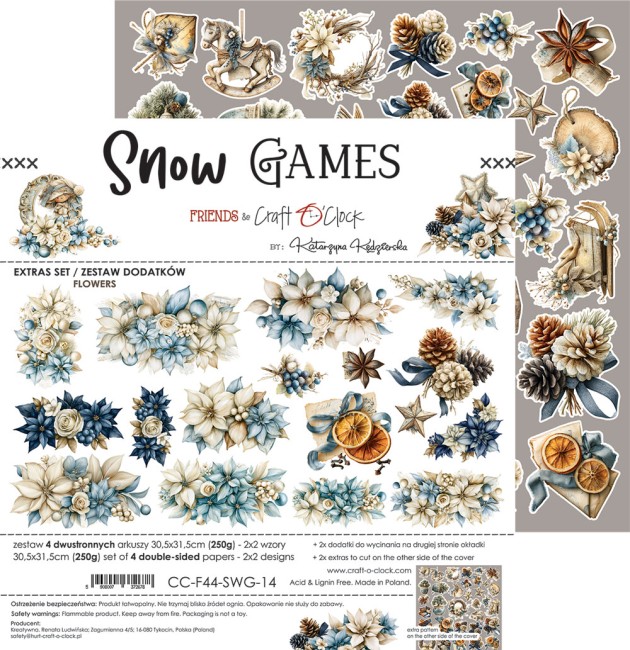 Découpes fleurs scrapbooking Snow Games Craft o Clock - planche 3