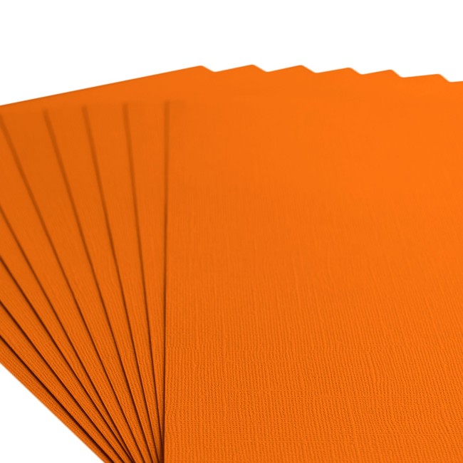 Gros plan sur le grain toilé du cardstock Florence A4 Melon 012