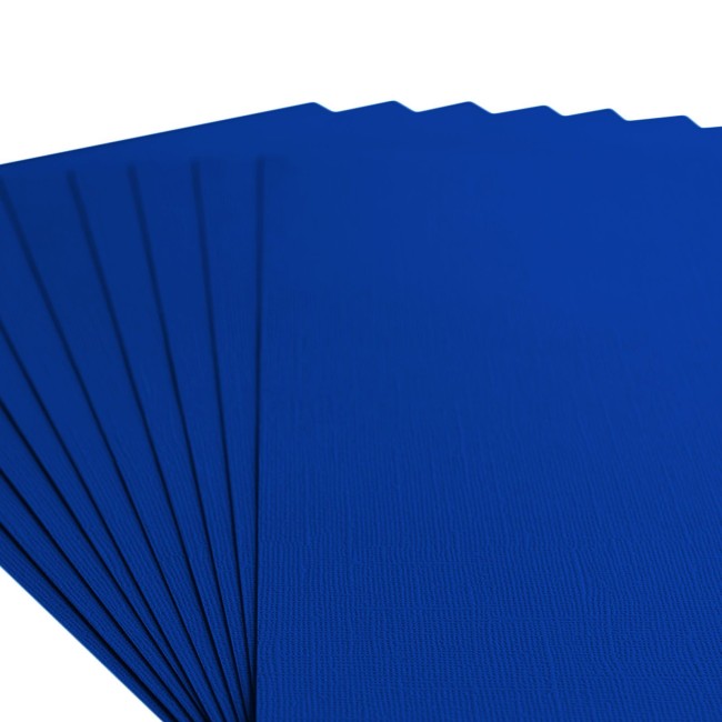 Gros plan sur le grain toilé du cardstock Florence A4 Sapphire 050