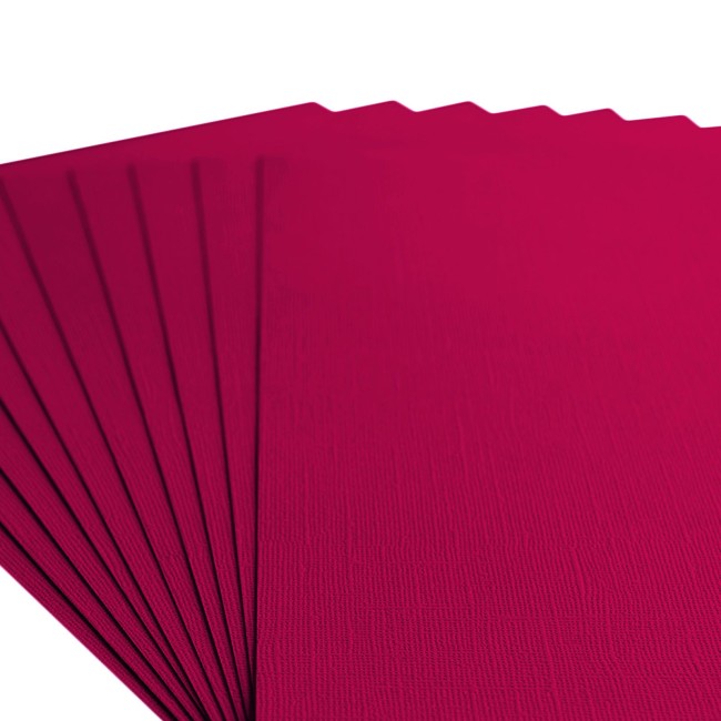 Gros plan sur le grain toilé du cardstock Florence A4 Raspberry 024